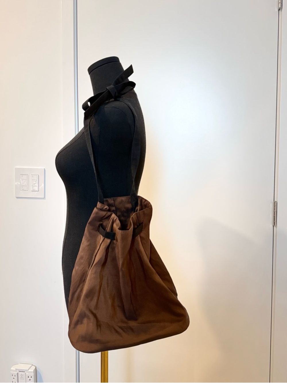Everyday Brown Drawstring Shoulder Bag - Picture 2 of 9